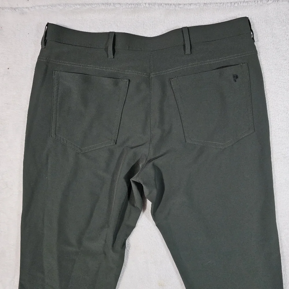 Public Rec Pants Mens 36x34 Green Workday Slim Fit Stretch Athleisure Travel - Picture 7 of 12